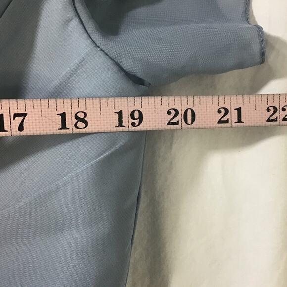 BRIDESMAID SZ 10 L Slate Blue Vneck Flutter Sleeve Hi Low Midi Dress NEW b122 - Picture 4 of 7